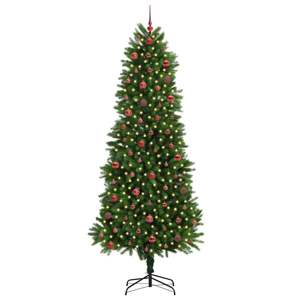 vidaXL Choinka z 300 diodami LED z podstawą Zielony 240 cm PE