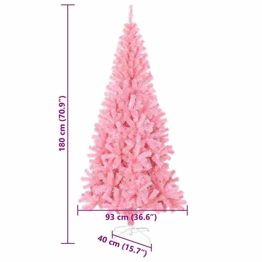 vidaXL Choinka Różowy 180 cm PVC