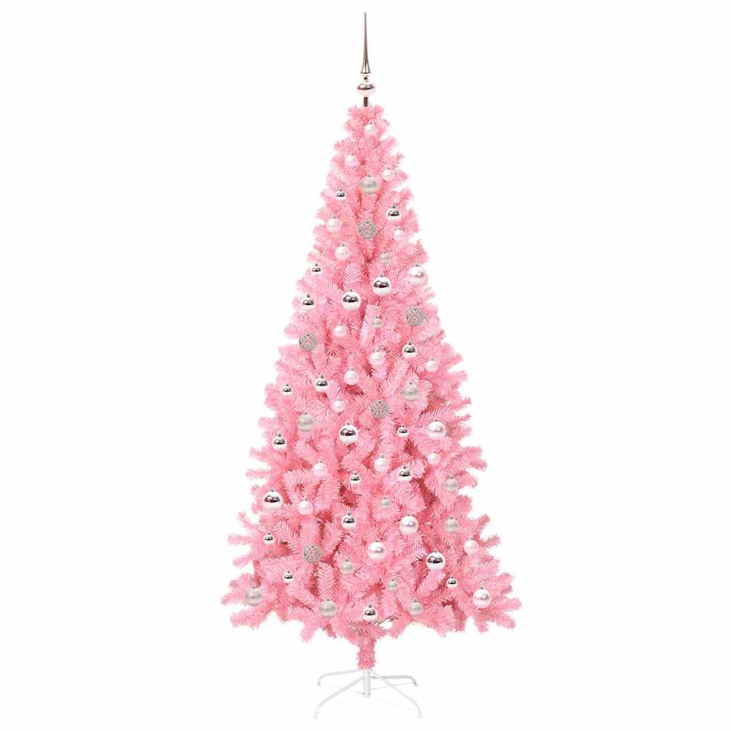 vidaXL Choinka Różowy 240 cm PVC