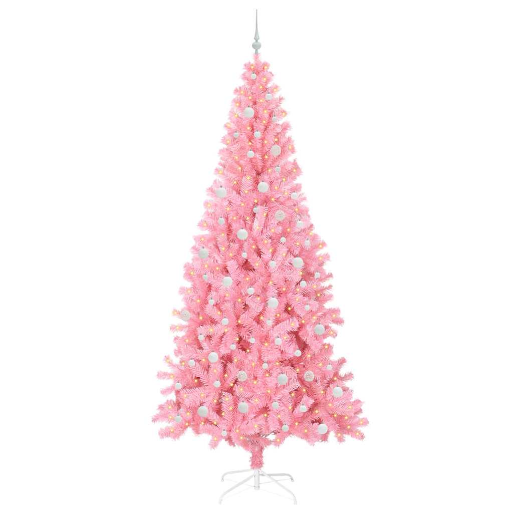 vidaXL Choinka Różowy 240 cm PVC