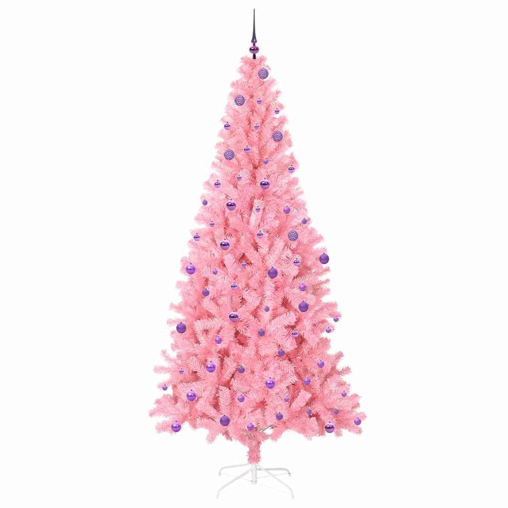 vidaXL Choinka Różowy 240 cm PVC