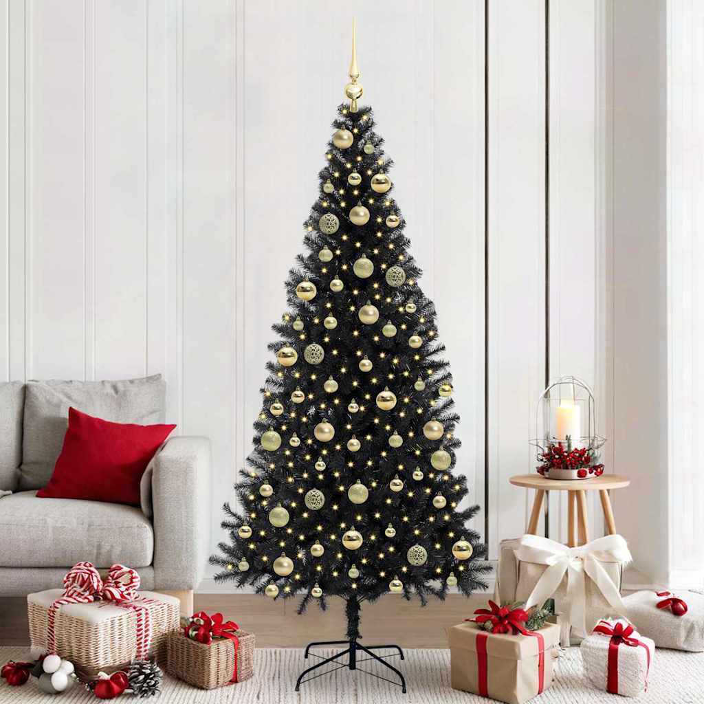 vidaXL Choinka Czarny 210 cm PVC