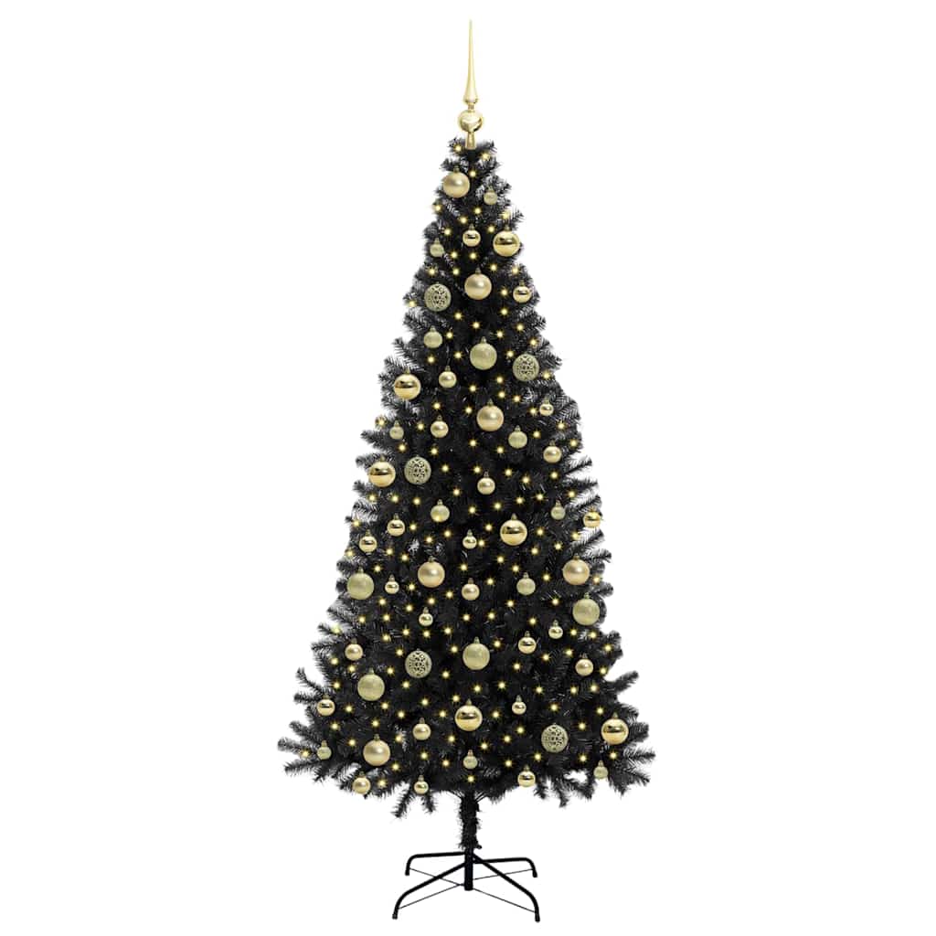 vidaXL Choinka Czarny 210 cm PVC