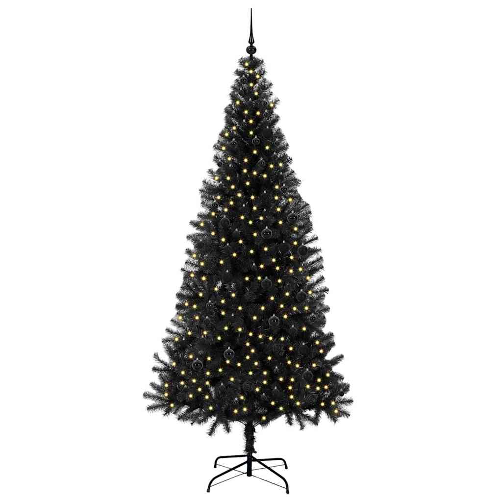 vidaXL Choinka Czarny 240 cm PVC