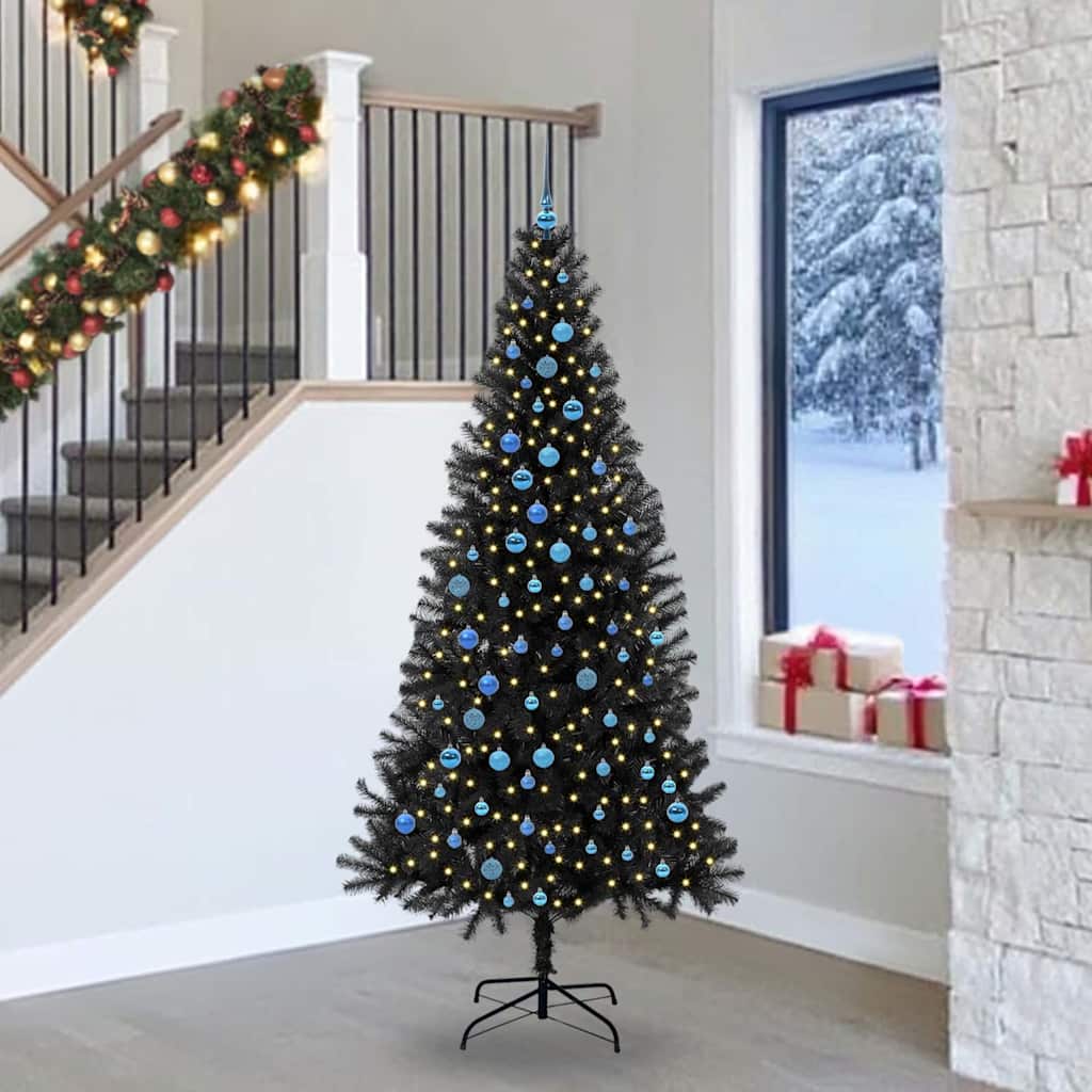 vidaXL Choinka Czarny 240 cm PVC