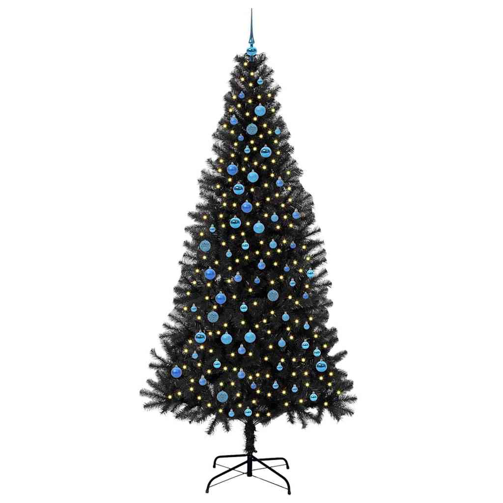 vidaXL Choinka Czarny 240 cm PVC