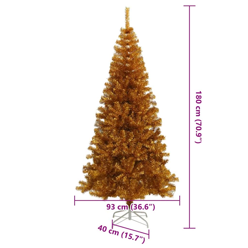 vidaXL Choinka złoty 180 cm PET