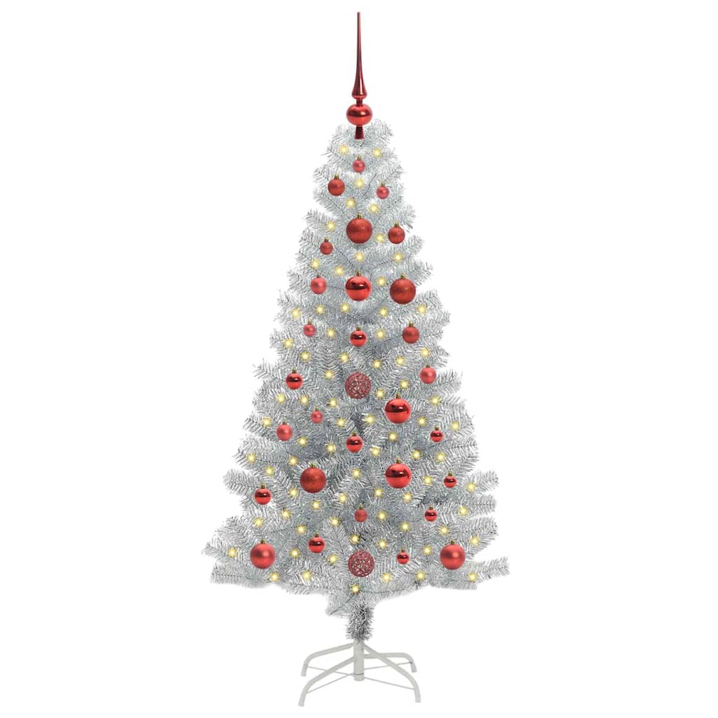 vidaXL Choinka Srebrny 120 cm PET