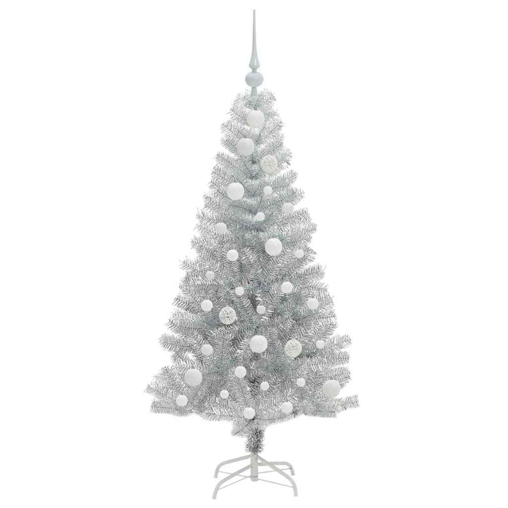 vidaXL Choinka Srebrny 120 cm PET