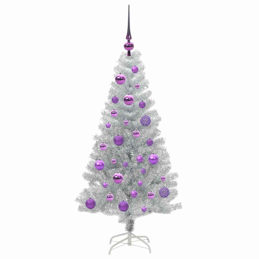 vidaXL Choinka Srebrny 120 cm PET