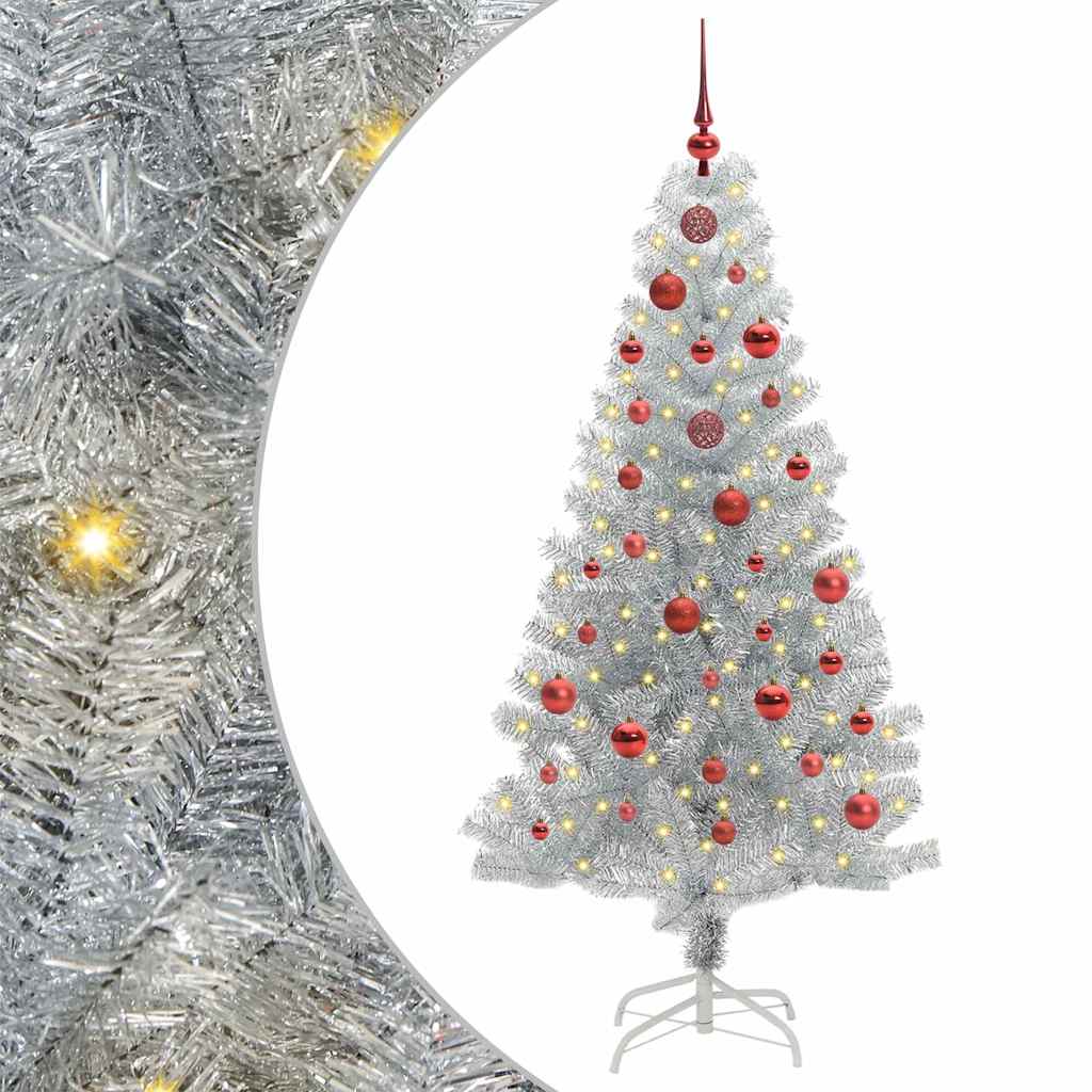 vidaXL Choinka Srebrny 150 cm PET