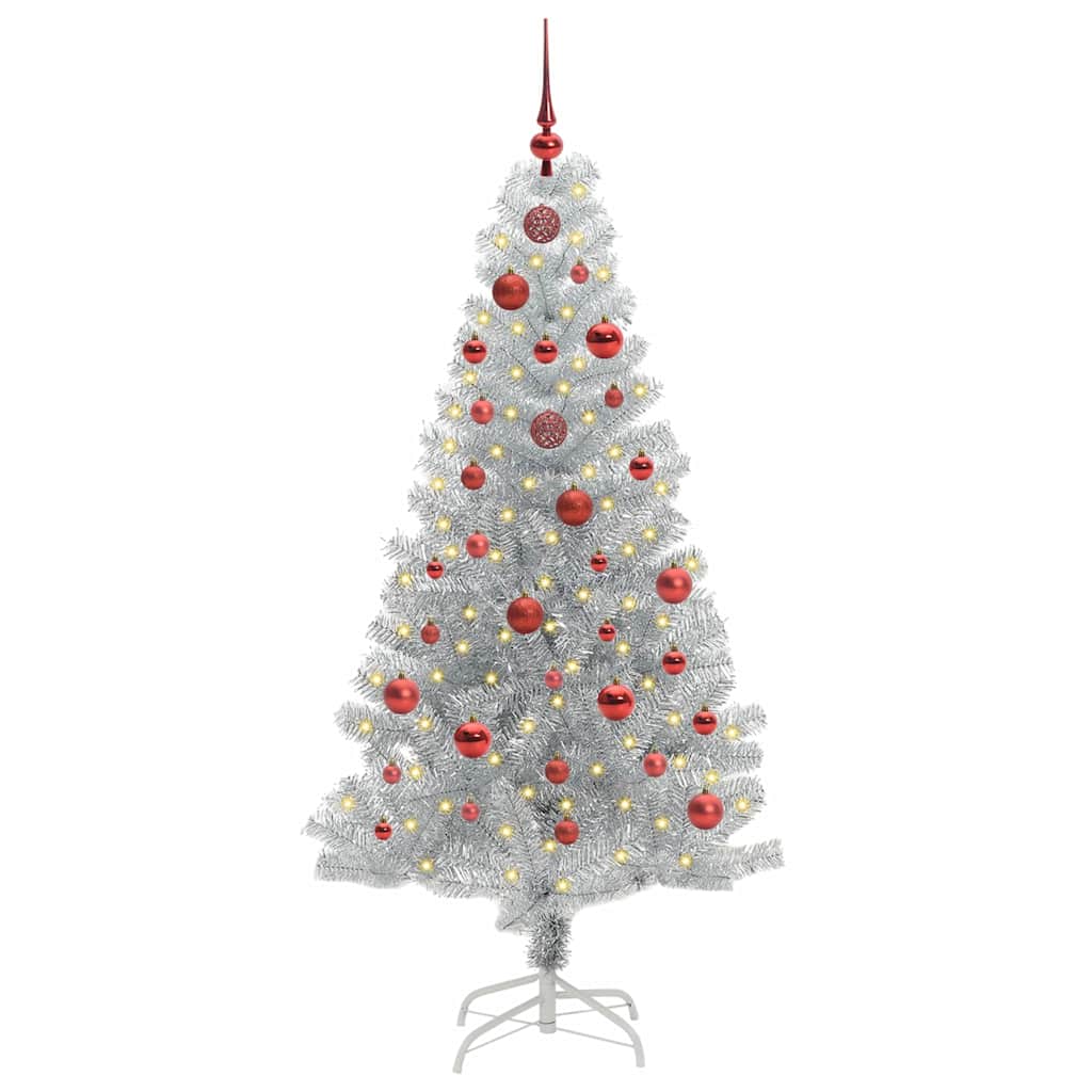 vidaXL Choinka Srebrny 150 cm PET