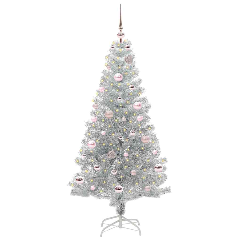 vidaXL Choinka Srebrny 150 cm PET