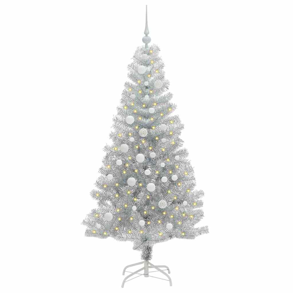 vidaXL Choinka Srebrny 150 cm PET