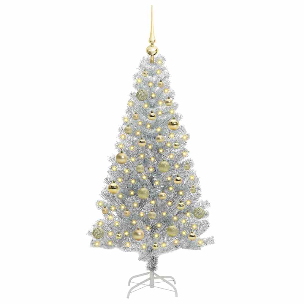 vidaXL Choinka Srebrny 150 cm PET