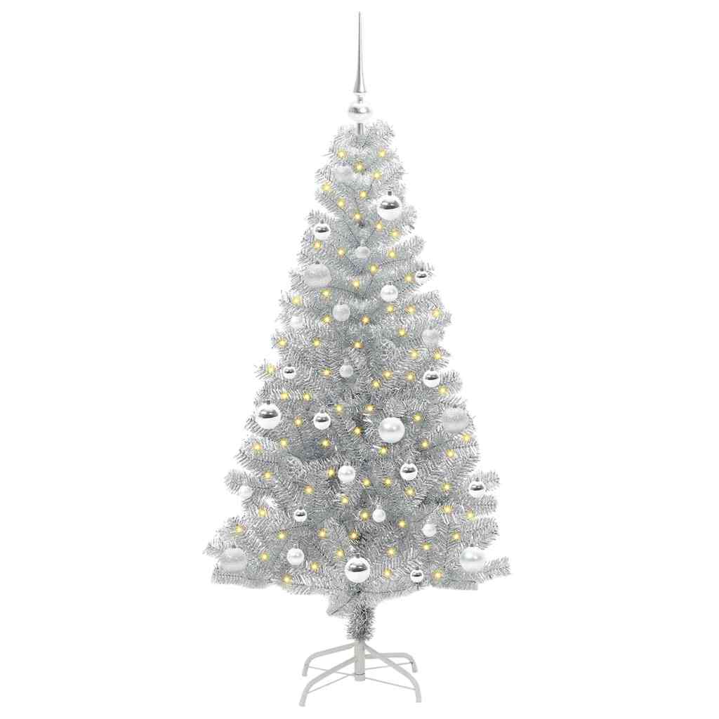 vidaXL Choinka Srebrny 150 cm PET