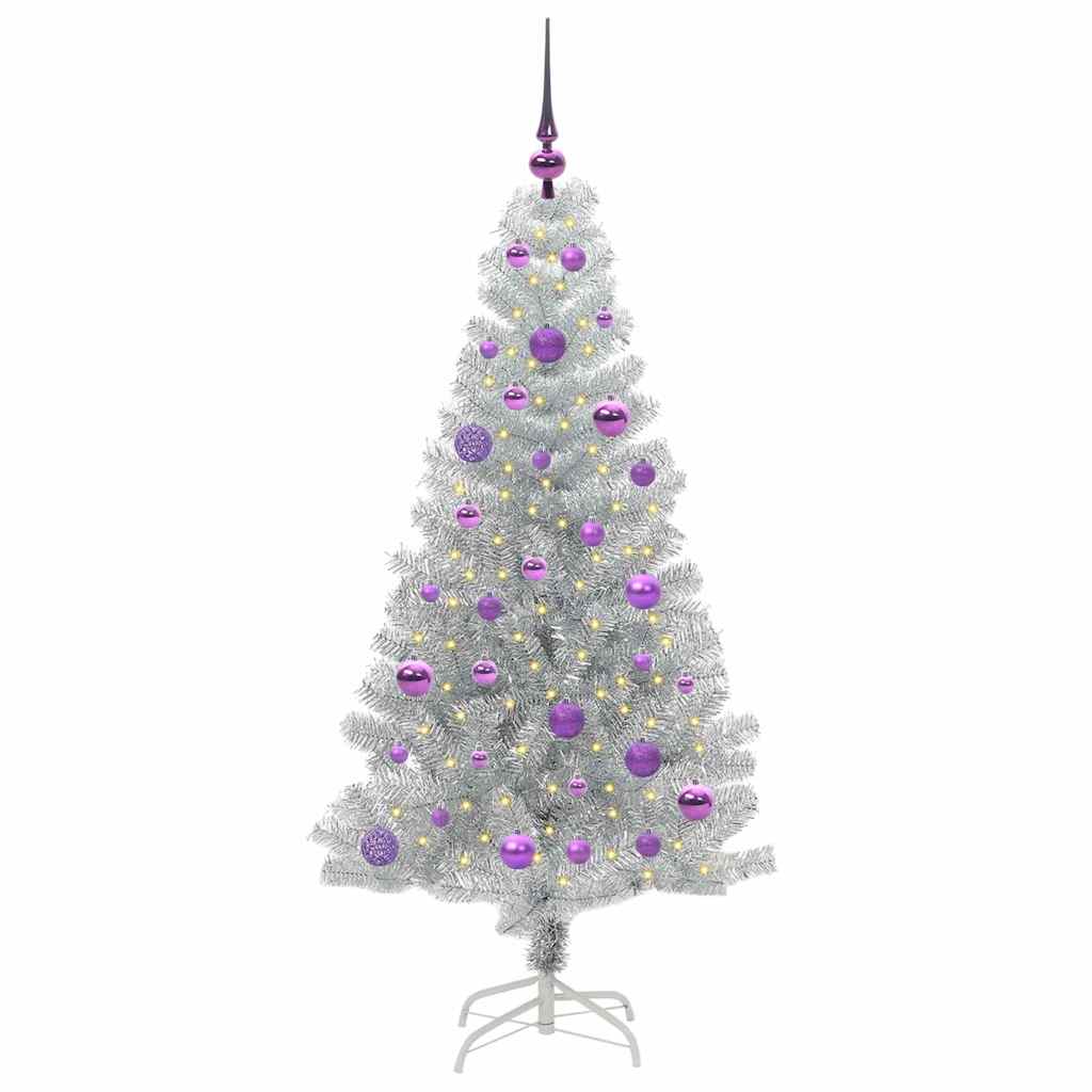 vidaXL Choinka Srebrny 150 cm PET