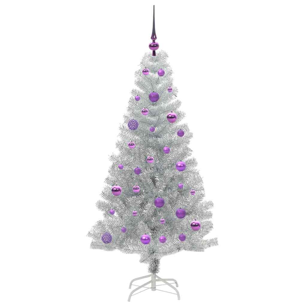vidaXL Choinka Srebrny 150 cm PET