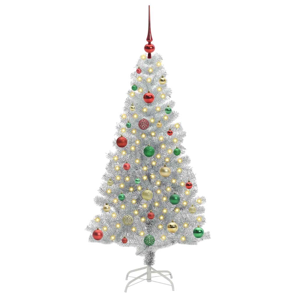 vidaXL Choinka Srebrny 150 cm PET