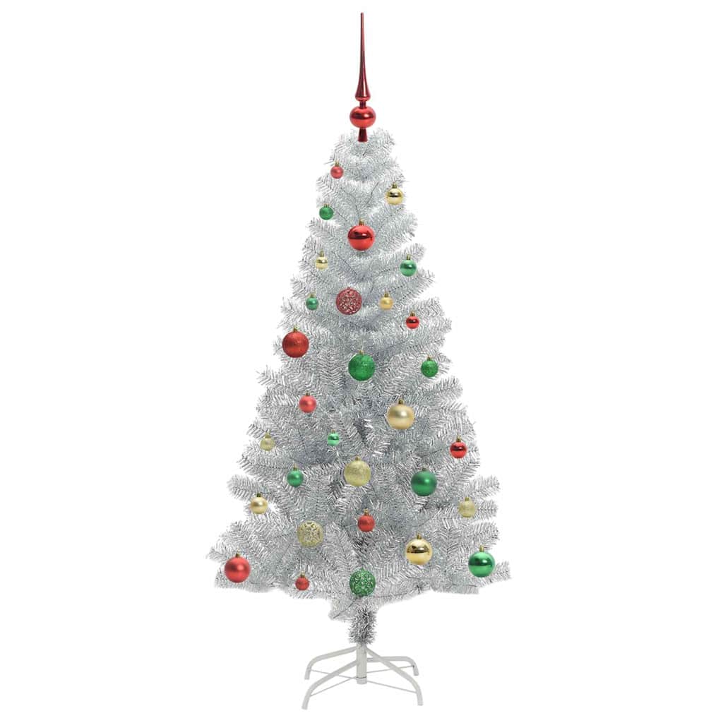 vidaXL Choinka Srebrny 150 cm PET