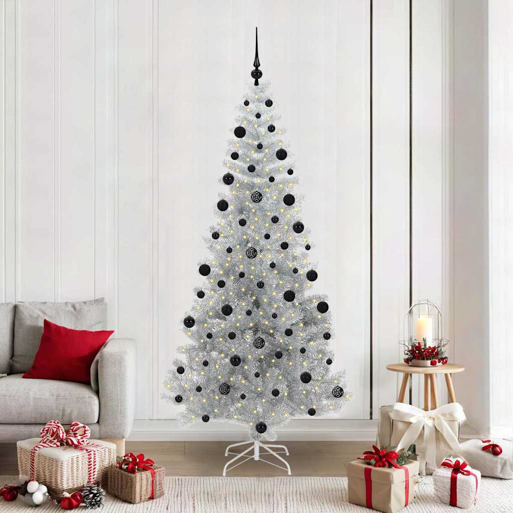 vidaXL Choinka Srebrny 210 cm PET