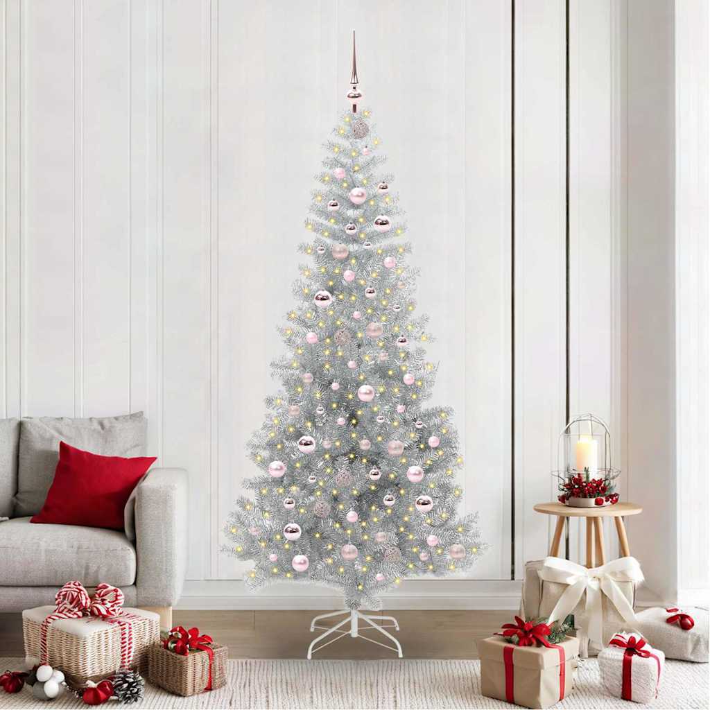 vidaXL Choinka Srebrny 210 cm PET