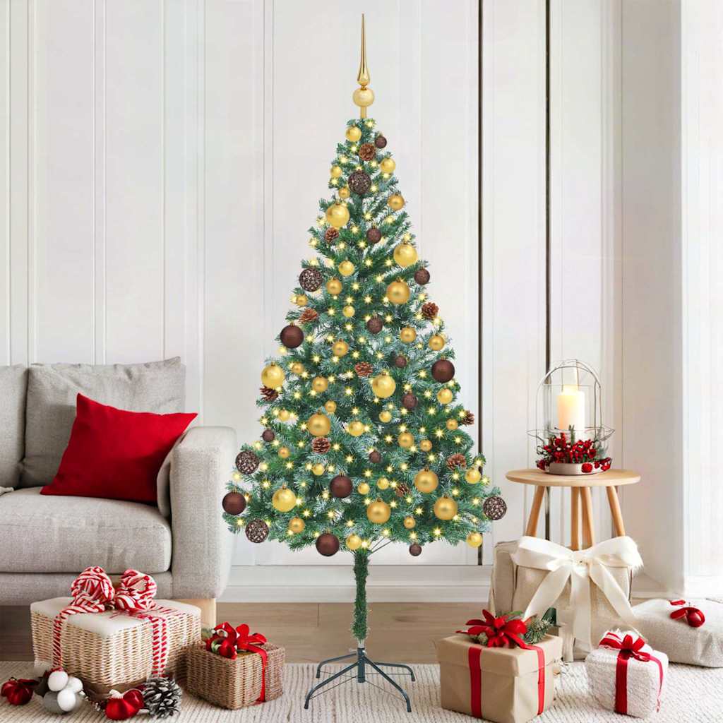 vidaXL Sztuczna choinka z 300 diodami LED Zielony 180 cm PVC i stal