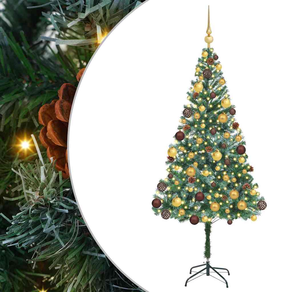 vidaXL Sztuczna choinka z 300 diodami LED Zielony 180 cm PVC i stal