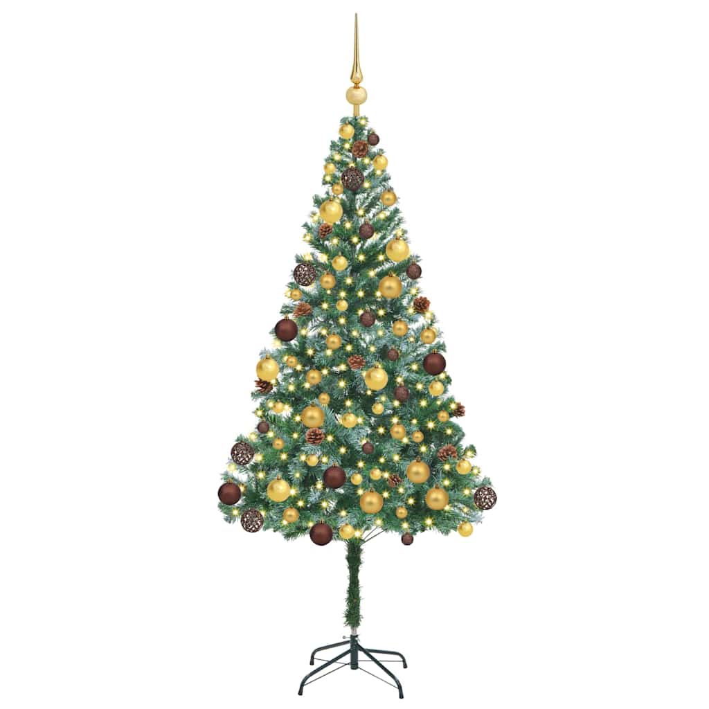 vidaXL Sztuczna choinka z 300 diodami LED Zielony 180 cm PVC i stal