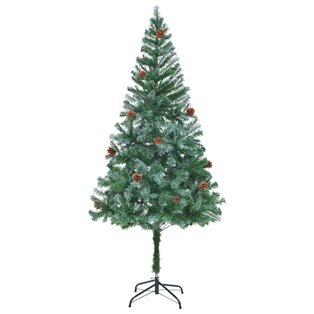 vidaXL Sztuczna choinka z 300 diodami LED Zielony 180 cm PVC i stal