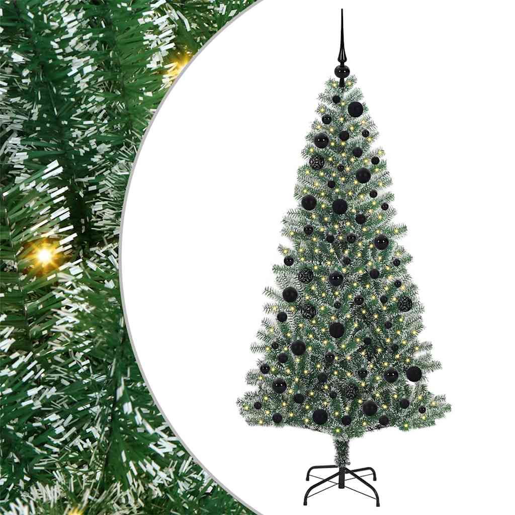 vidaXL Sztuczna choinka z śnieżnym pokryciem z lampkami LED 180 cm