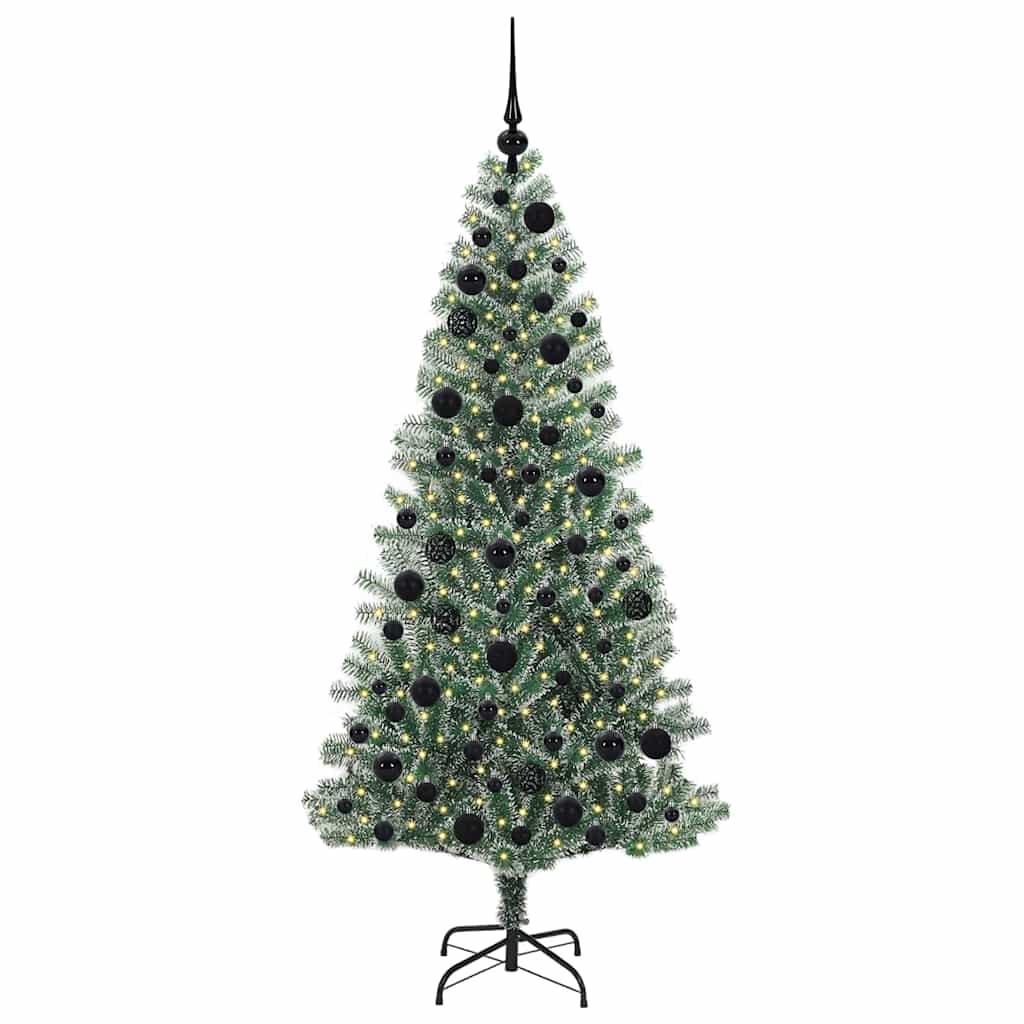 vidaXL Sztuczna choinka z śnieżnym pokryciem z lampkami LED 180 cm