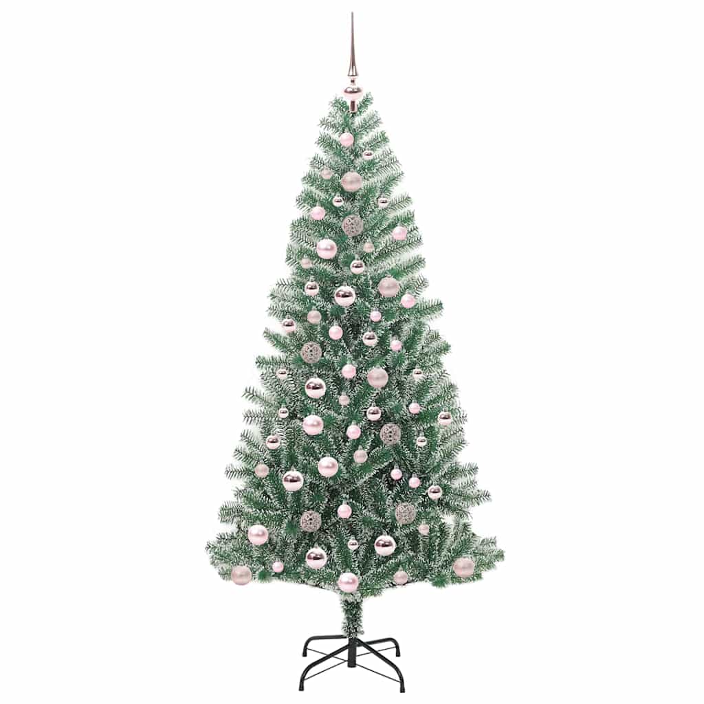 vidaXL Sztuczna choinka z śnieżnym pokryciem z lampkami LED 180 cm