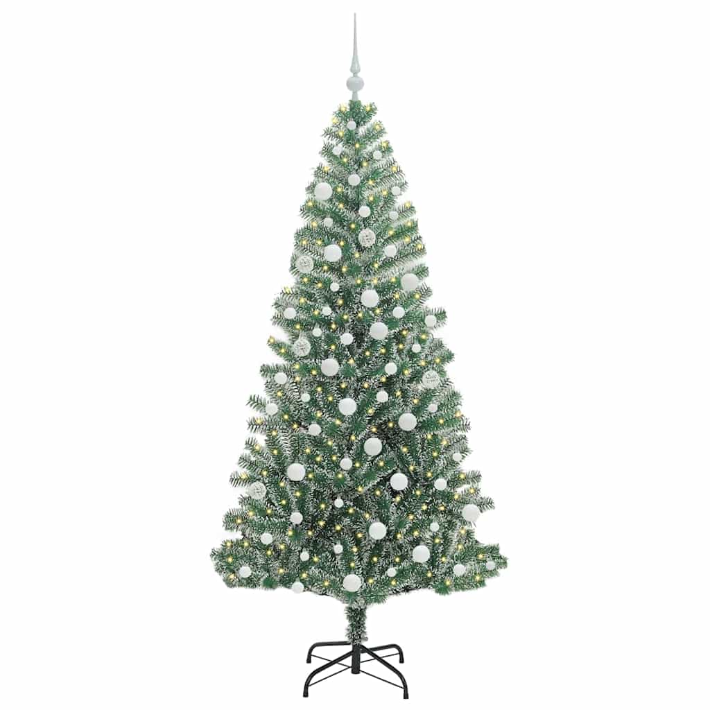 vidaXL Sztuczna choinka z śnieżnym pokryciem z lampkami LED 180 cm