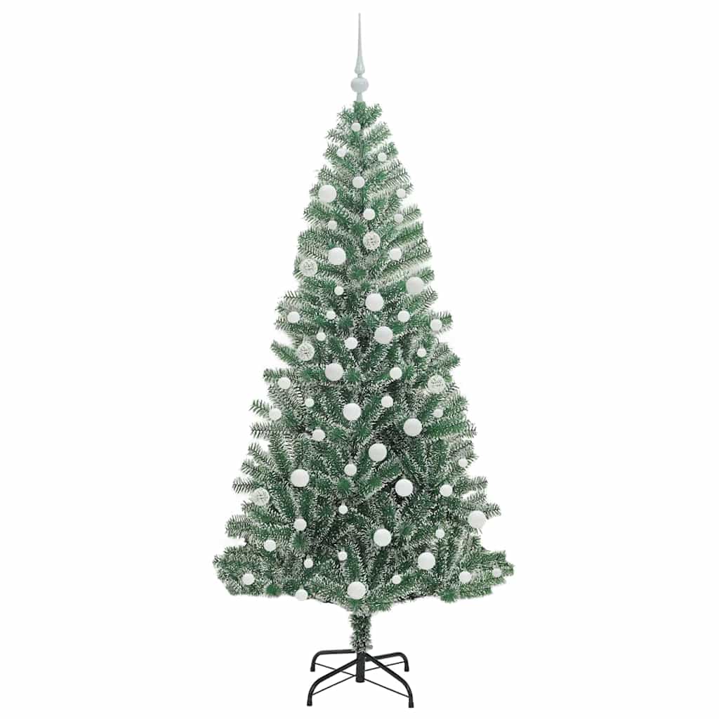 vidaXL Sztuczna choinka z śnieżnym pokryciem z lampkami LED 180 cm