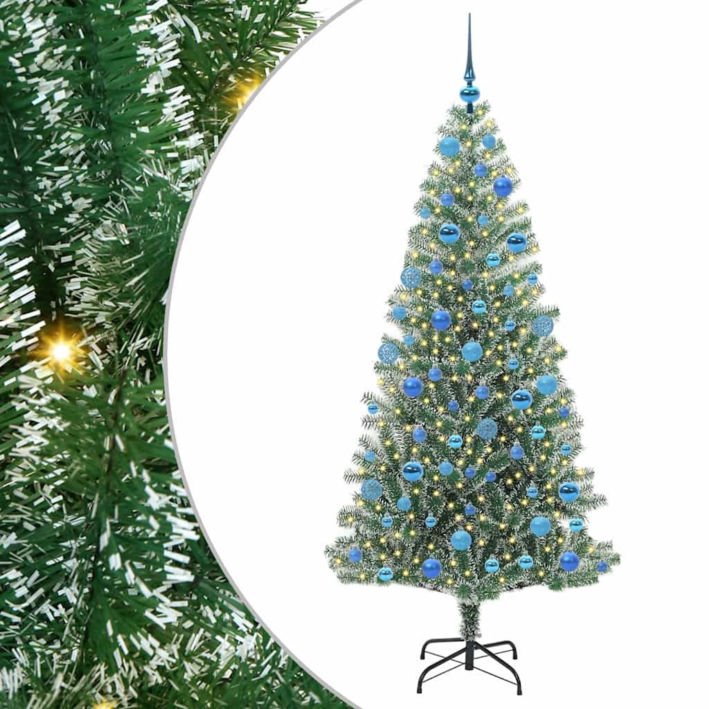vidaXL Sztuczna choinka z śnieżnym pokryciem z lampkami LED 180 cm