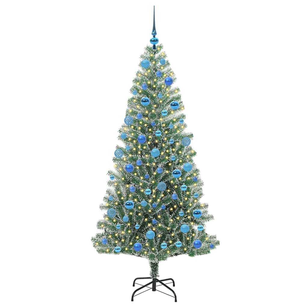 vidaXL Sztuczna choinka z śnieżnym pokryciem z lampkami LED 180 cm