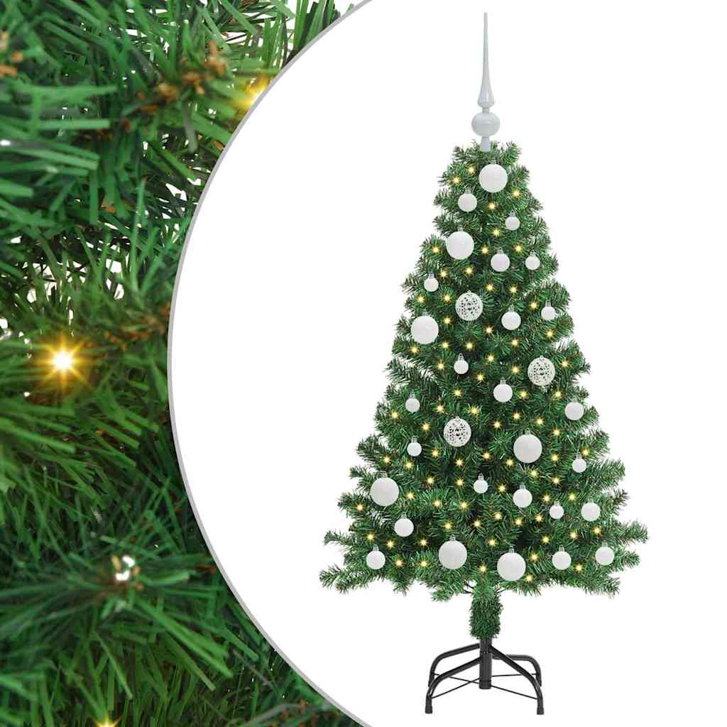 vidaXL Sztuczna choinka z podstawą Zielony 120 cm PVC i Stal i Plastik