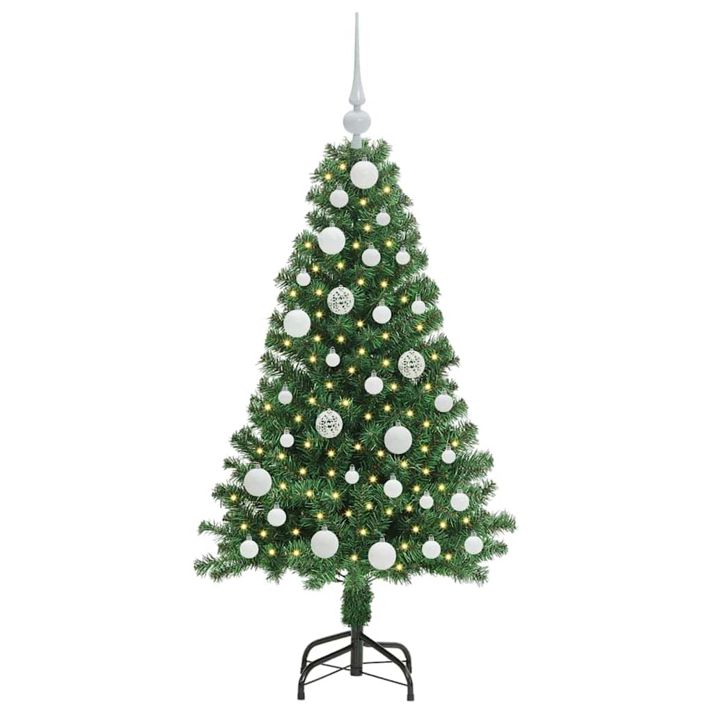 vidaXL Sztuczna choinka z podstawą Zielony 120 cm PVC i Stal i Plastik