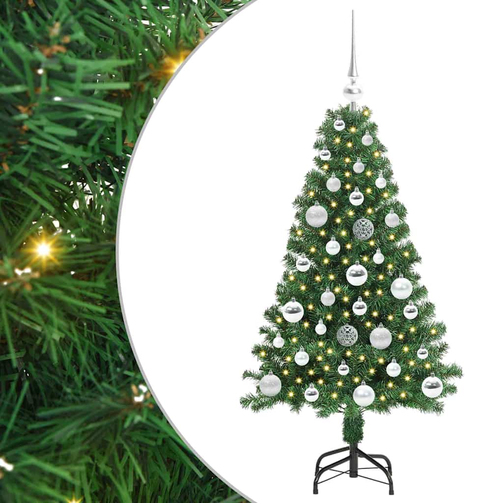 vidaXL Sztuczna choinka z podstawą Zielony 120 cm PVC i Stal i Plastik