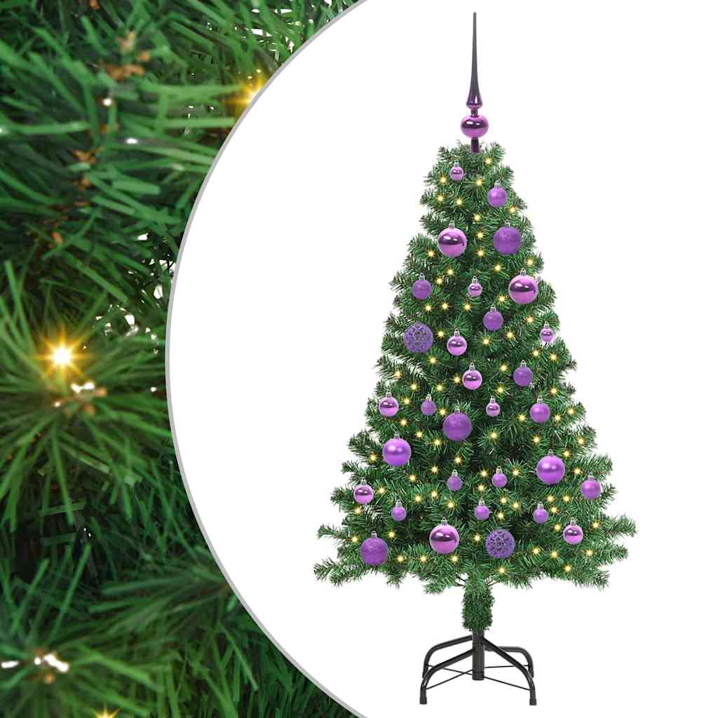 vidaXL Sztuczna choinka z podstawą Zielony 120 cm PVC i Stal i Plastik