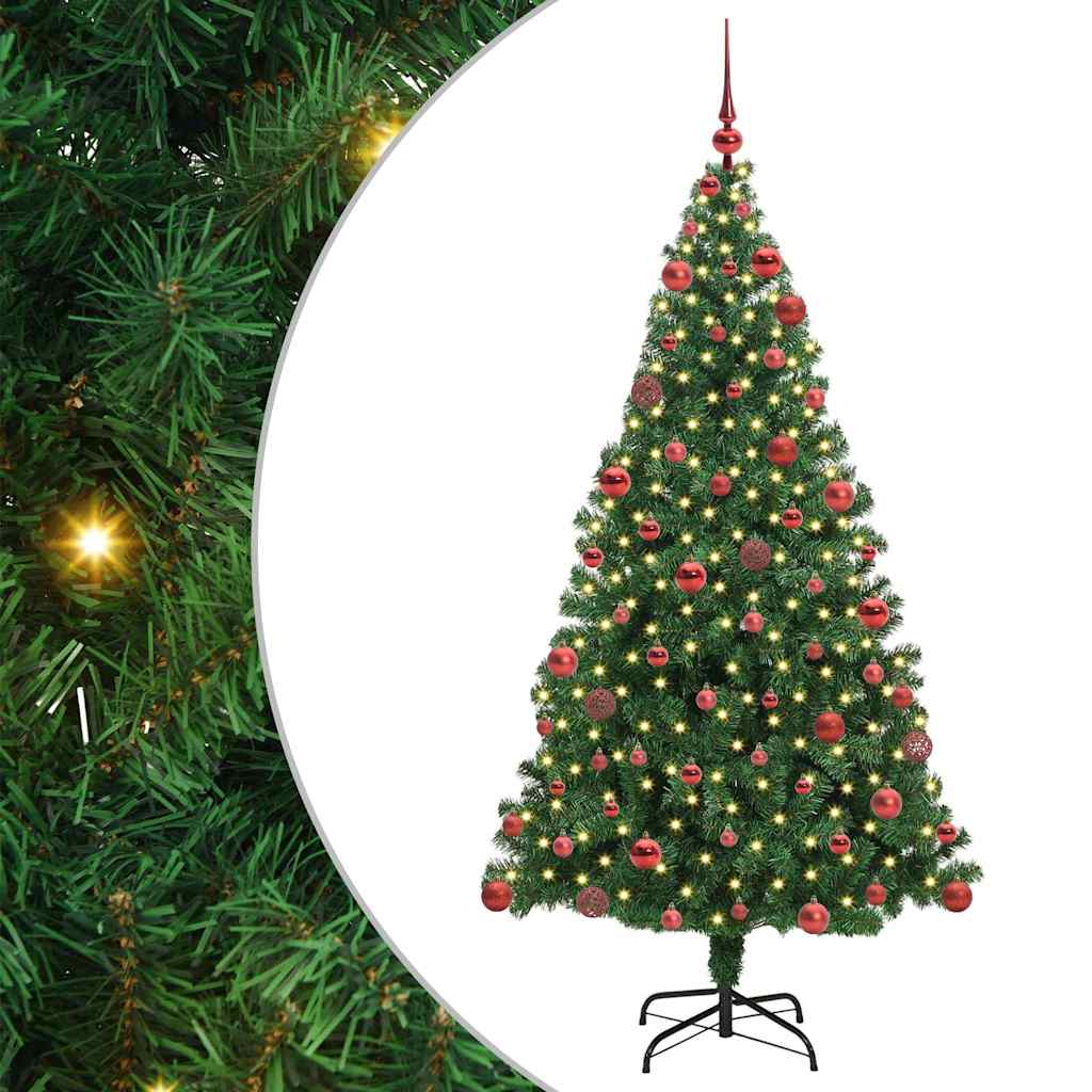 vidaXL Sztuczna choinka z podstawą Zielony 180 cm PVC i Stal i Plastik