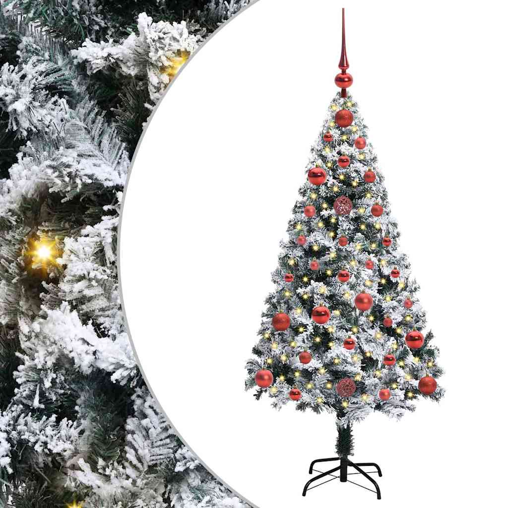 vidaXL Sztuczna choinka z podstawą Biały 120 cm PVC i Stal i Plastik