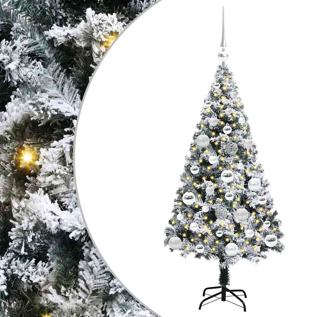vidaXL Sztuczna choinka z podstawą Biały 120 cm PVC i Stal i Plastik