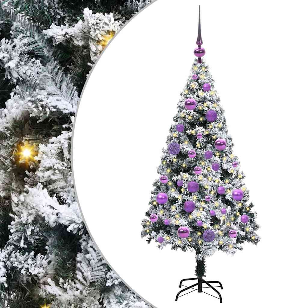 vidaXL Sztuczna choinka z podstawą Biały 120 cm PVC i Stal i Plastik