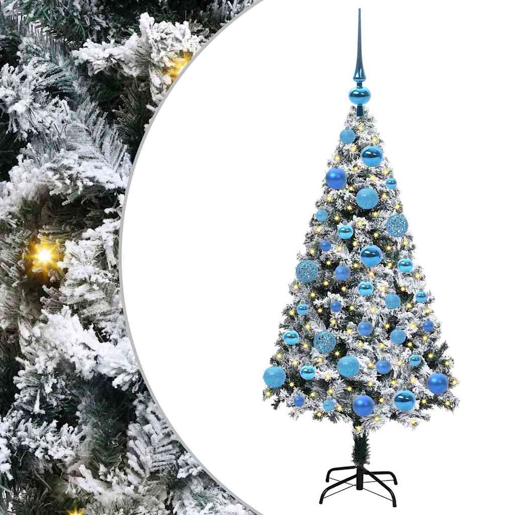 vidaXL Sztuczna choinka z podstawą Biały 120 cm PVC i Stal i Plastik