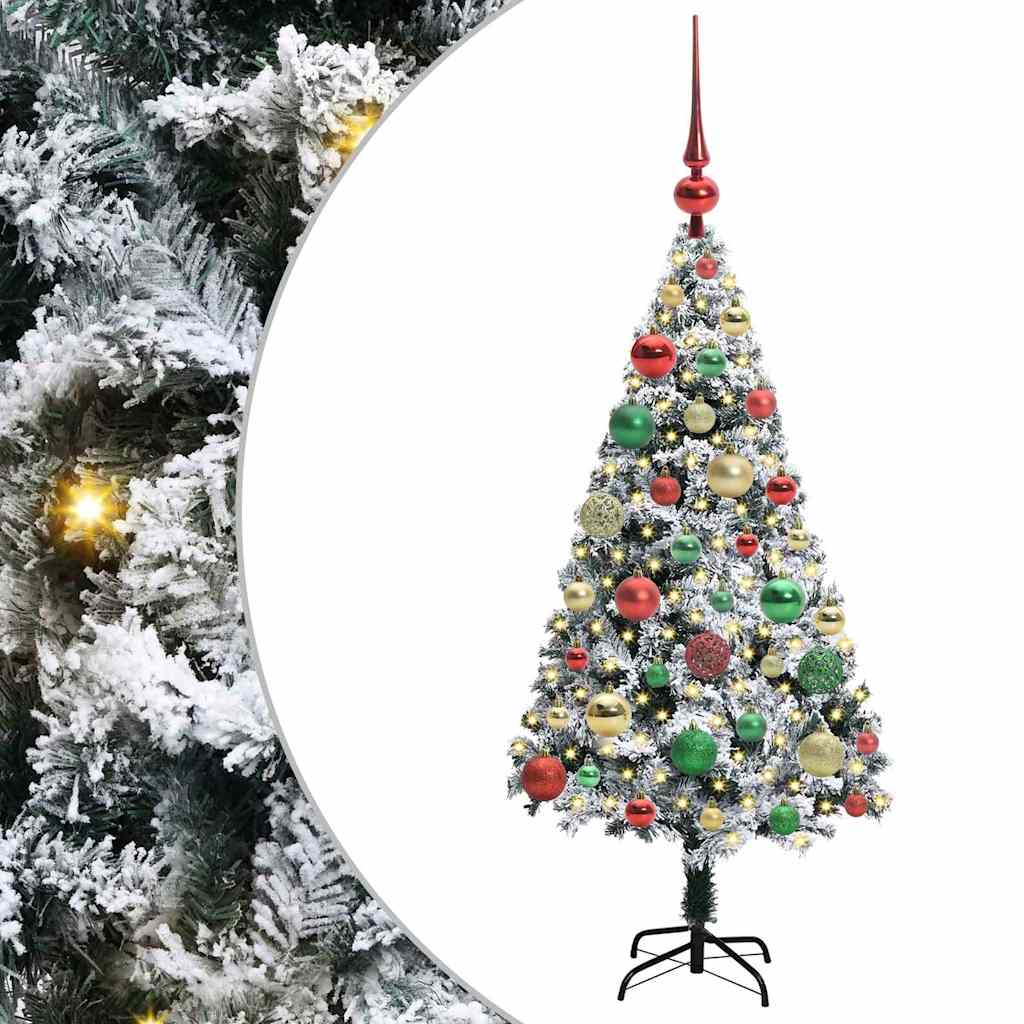 vidaXL Sztuczna choinka z podstawą Biały 120 cm PVC i Stal i Plastik