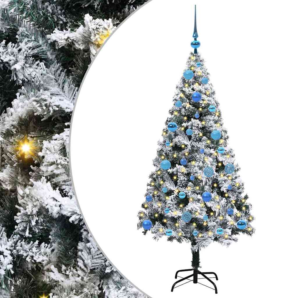 vidaXL Sztuczna choinka z podstawą Biały 150 cm PVC i Stal i Plastik
