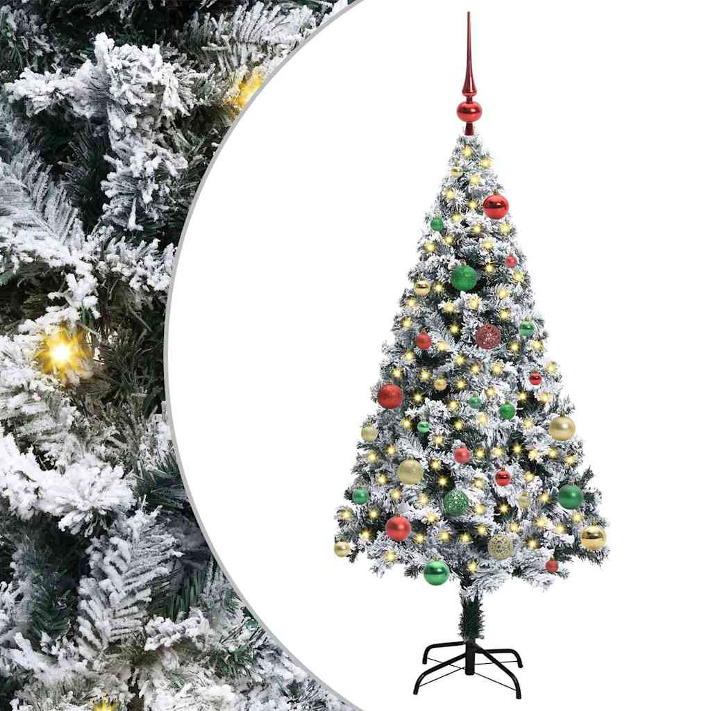 vidaXL Sztuczna choinka z podstawą Biały 150 cm PVC i Stal i Plastik