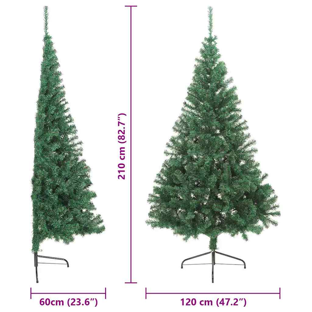 vidaXL Sztuczna choinka z oświetleniem na Boże Narodzenie 210 cm PVC